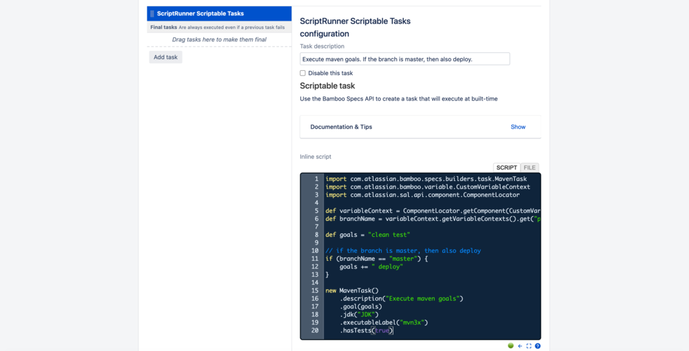 More flexibility to create and run tasks