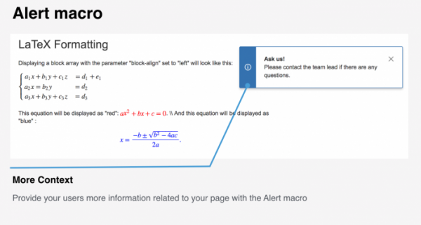 Alert macro - one of the best Confluence macros for enhancing your content user