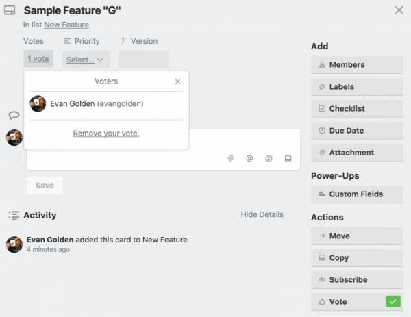 prioritzing trello requests with voting power up