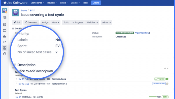 test case visiblity