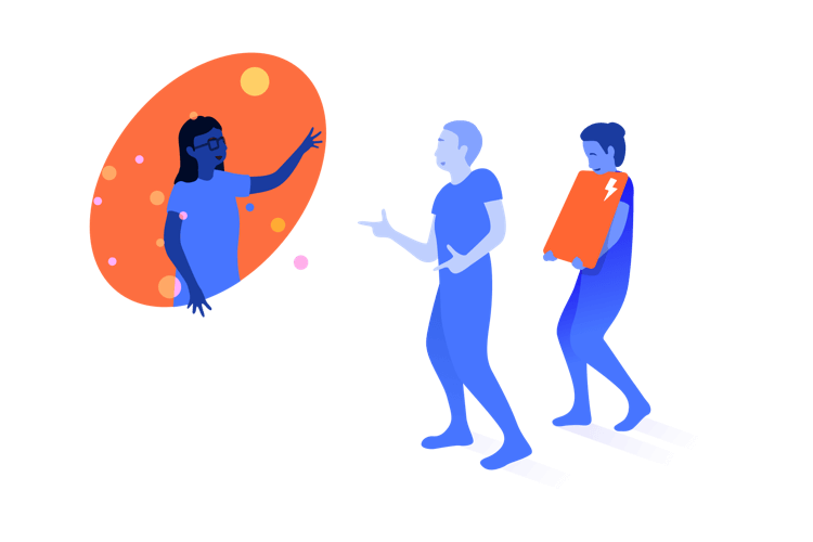 Illustration of people supporting each other
