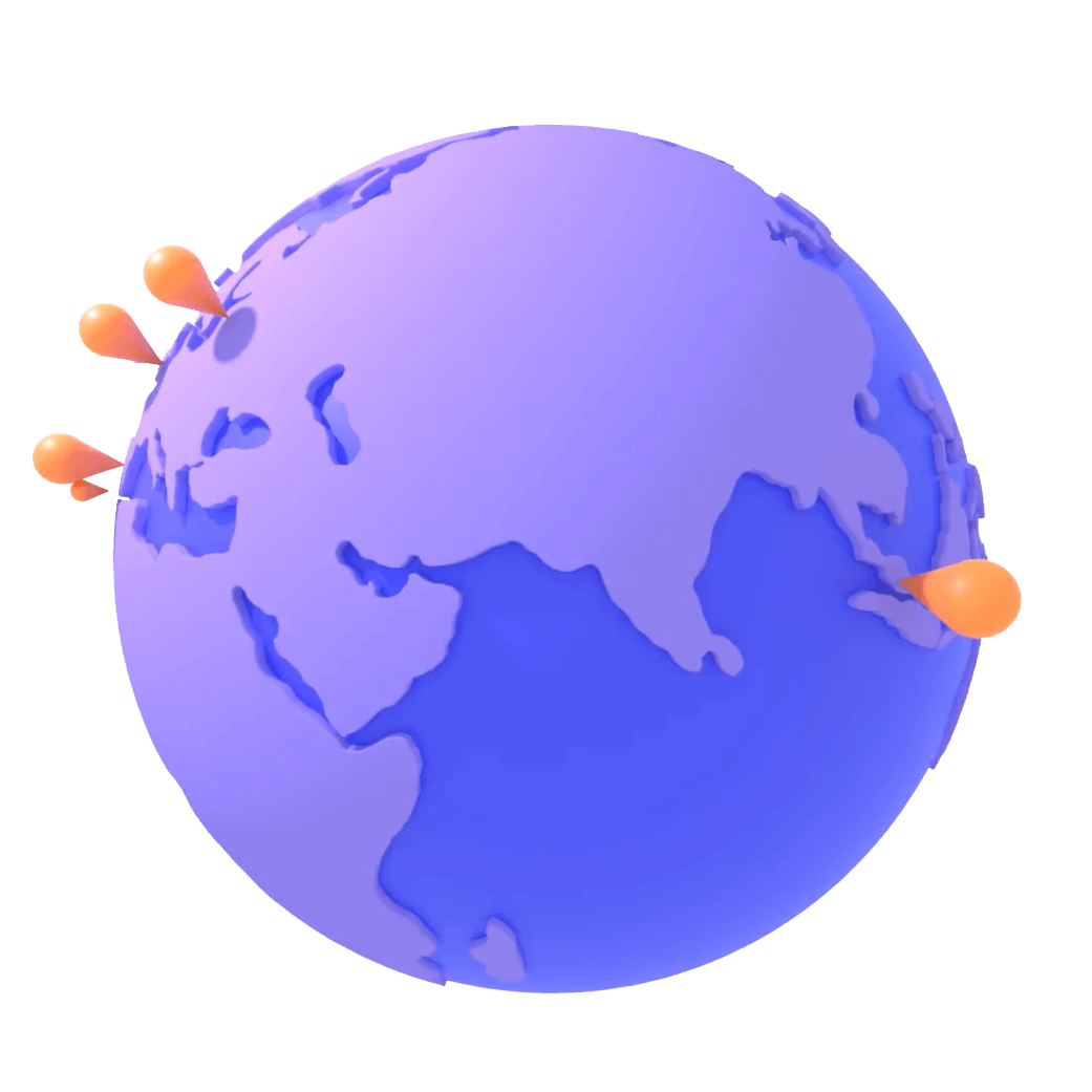 Illustration of a globe with location pins
